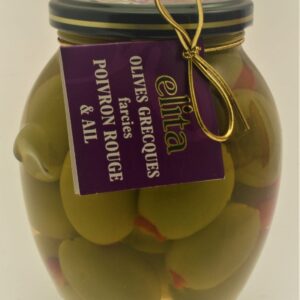 Olives grecques farcies au poivron rouge et à l'ail